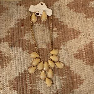 yellow necklace & earrings